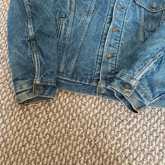 Vintage Levi’s 70506 0317 Denim Jacket 46 Blanket Lined Faded Distressed USA - Picture 3 of 10